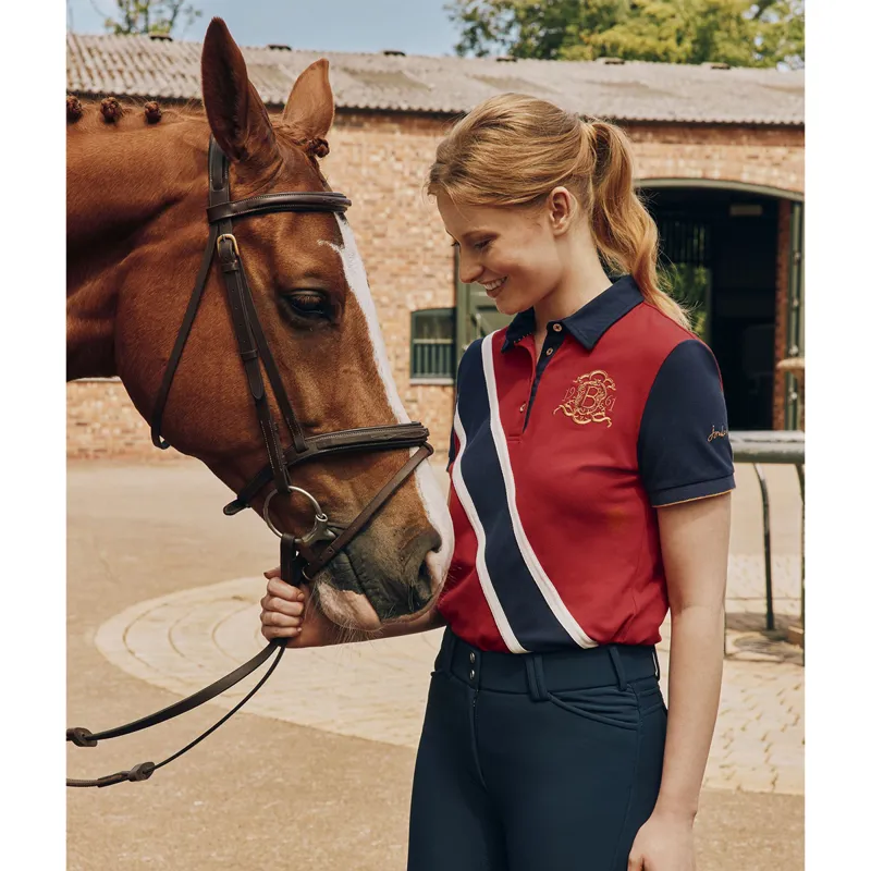 Joules Burghley Women's Polo Shirt - Dark Red-3